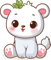 Obraz premium cute funny animal cartoon vector on white background 