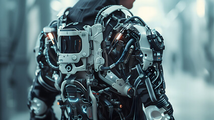 Fototapeta na wymiar Futuristic Robotic Exoskeleton