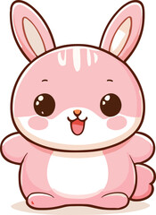 cute funny animal cartoon vector on white background
