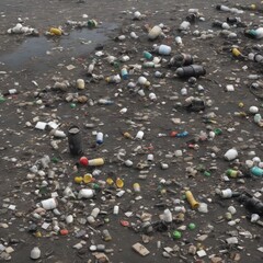 Obraz premium Pollution | trash on the beach 