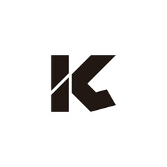 letter kl simple slice geometric logo vector