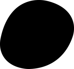 Fototapeta na wymiar Blob black shape icon in fill style, random abstract stain, bubble silhouette, irregular liquid shape art spot isolated on transparent background. Amoeba form. Circle vector drop. Graphic round shape.