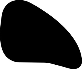 Blob black shape icon in fill style, random abstract stain, bubble silhouette, irregular liquid shape art spot isolated on transparent background. Amoeba form. Circle vector drop. Graphic round shape.