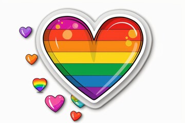 LGBTQ Sticker brave sticker design. Rainbow bespoke sticker motive non binary love diversity Flag illustration. Colored lgbt parade demonstration varied. Gender speech and rights distinct - obrazy, fototapety, plakaty