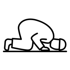 Icon of a Muslim prostrating himself during prayer