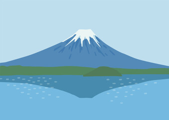 Fototapeta premium 富士山のベクターイラスト
