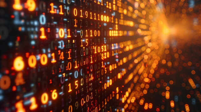 abstract binary code for technology background