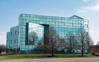 Contemporary Blue Glass Reflective Building