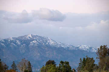 Snowy Mountaintops in California, San Gabriel Mountains & Valley