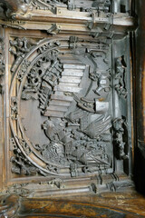 Bas relief medieval Historical scene