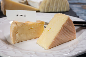 Munster gerome French cheese, strong-smelling soft cheese with subtle taste, made mainly from milk...