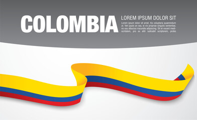 Flag of Colombia, vector illustration, card layout design