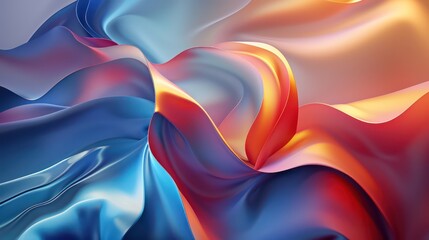 A minimalist modern backdrop in orange blue gradient, featuring dynamic waves in an abstract design