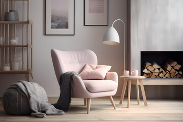 Nordic Inspired Living Room Decor Featuring HM Home Furnishing in Muted Pastel Tones