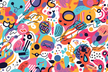 colorful hand drawn scribble background, 