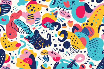 Fototapeta premium colorful hand drawn scribble background, 