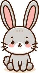 cute funny animal cartoon vector on white background