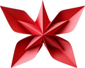 paper art origami isolated on white or transparent background,transparency