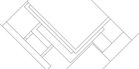 Abstract architectural drawings with geometric lines, black and white stripe geometric background, Abstract industrial Design random lines black on white background, Paper geometric background.