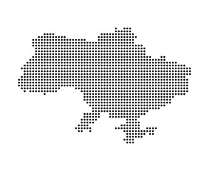 Ukrainian map with dot pixels