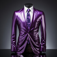 Elegant Glossy Purple Men's Formal Suit