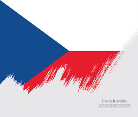 Flag of Czech Republic, brush stroke background