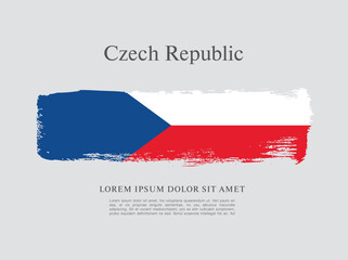 Flag of Czech Republic, brush stroke background