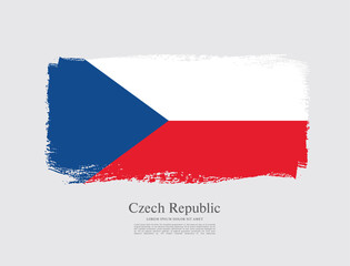 Flag of Czech Republic, brush stroke background