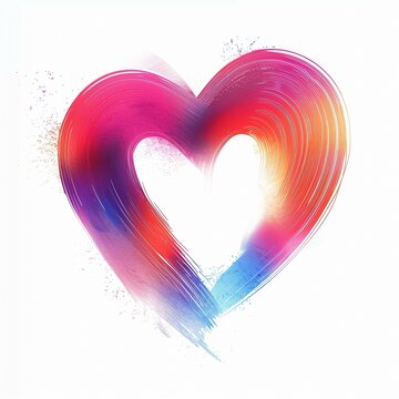Abstract gradient heart on a white background