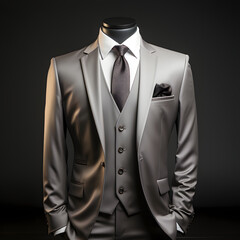 Elegant Gray Men's Formal Suit