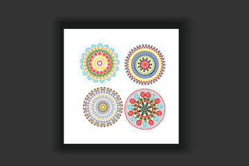Festive Cultural Mandala Colorful Mandala Illustration On Doodle Style