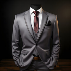 Elegant Gray Men's Formal Suit