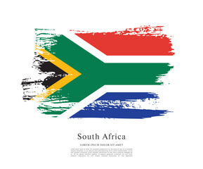 Flag of South Africa, brush stroke background