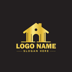 Real estate logo property house home construction building logo icon editable vector