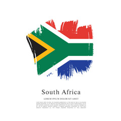 Flag of South Africa, brush stroke background © Igorideas