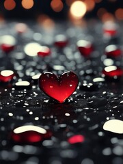 rain of glass heart falling