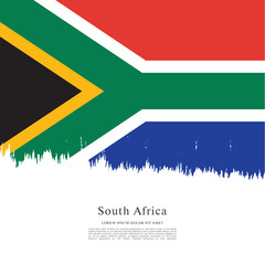 Flag of South Africa, brush stroke background - obrazy, fototapety, plakaty