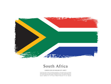 Flag of South Africa, brush stroke background