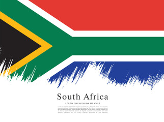 Flag of South Africa, brush stroke background © Igorideas