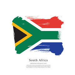 Flag of South Africa, brush stroke background © Igorideas