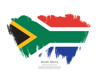 Flag of South Africa, brush stroke background