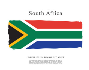 Flag of South Africa, brush stroke background © Igorideas