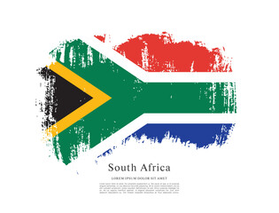 Flag of South Africa, brush stroke background © Igorideas