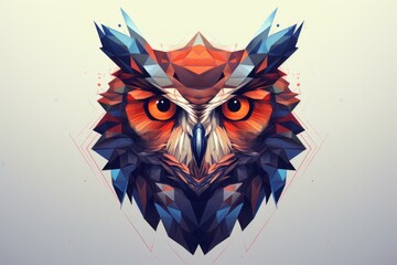 Vibrant Colorful owl geometric. Wildlife animal. Generate Ai