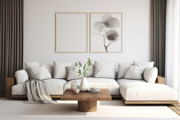 Naklejka premium modern living room with sofa.