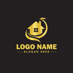 Real estate logo property house home construction building logo icon editable vector