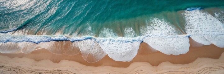 Obraz premium Aerial view on beautiful ocean beach