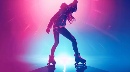 skating girl vector