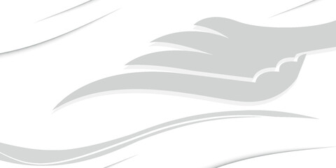 Grey white abstract background paper shine and layer element vector for presentation design.