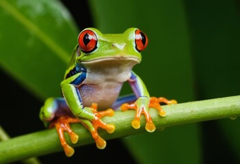 Naklejka premium Red-eyed tree Frog